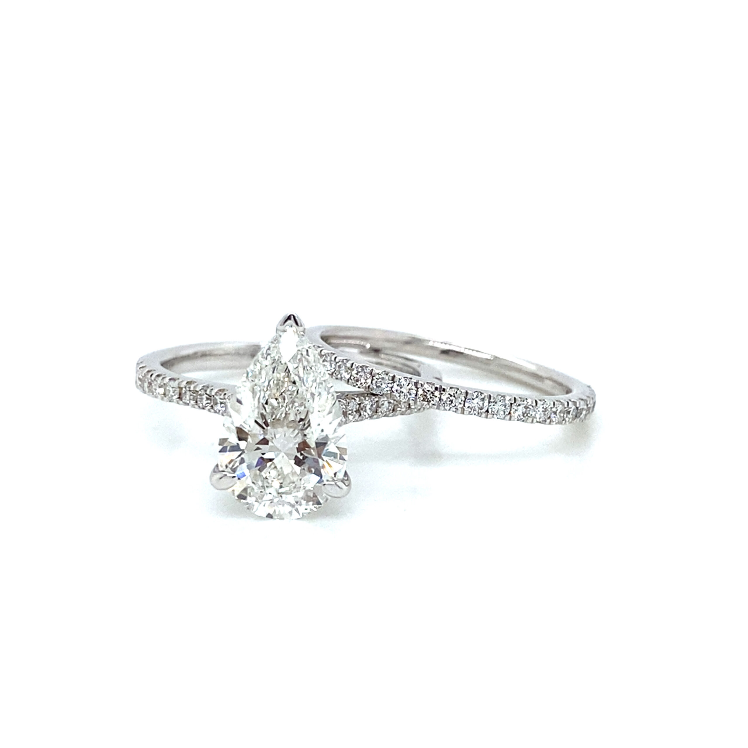 Engagement Dual Ring Pear Shape Ring – Naksh Jewels